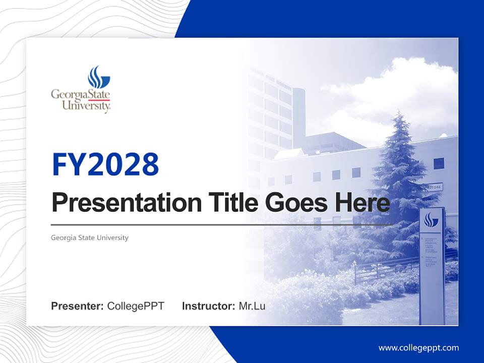 Georgia State University Academic Presentation/Research Findings Report PPT Template4:3 ratio PPT effect preview image5