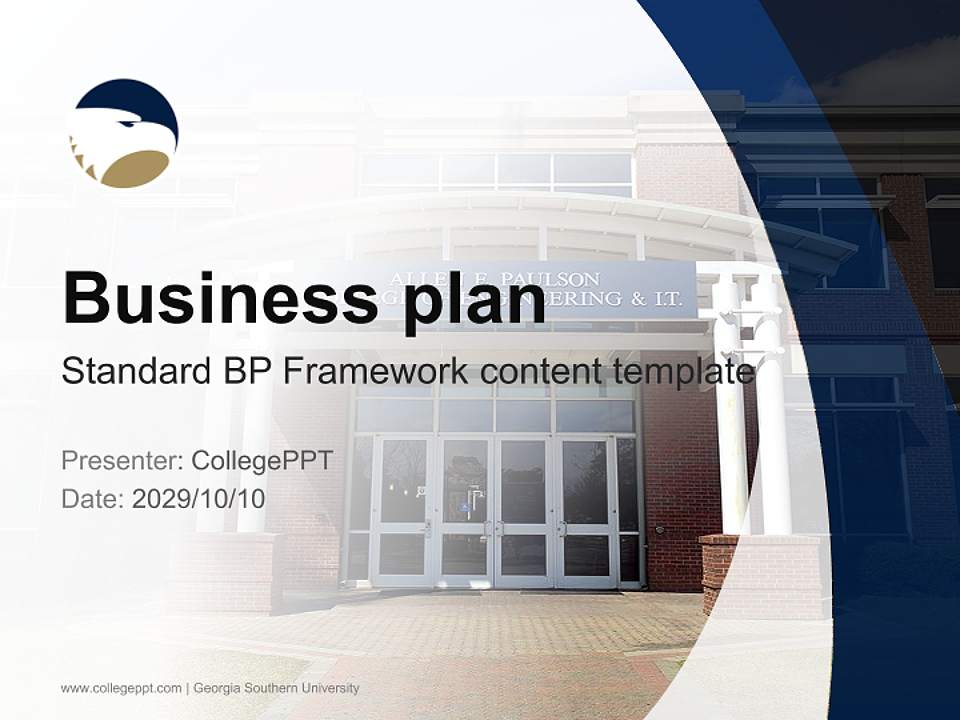 Georgia Southern University Competition/Entrepreneurship Contest PPT Template4:3 ratio PPT effect preview image9