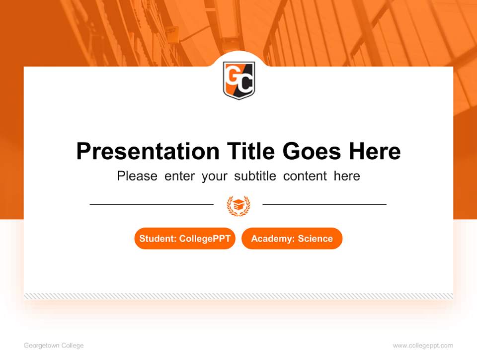 Georgetown College National Scholarship Defense PPT Template4:3 ratio PPT effect preview image4