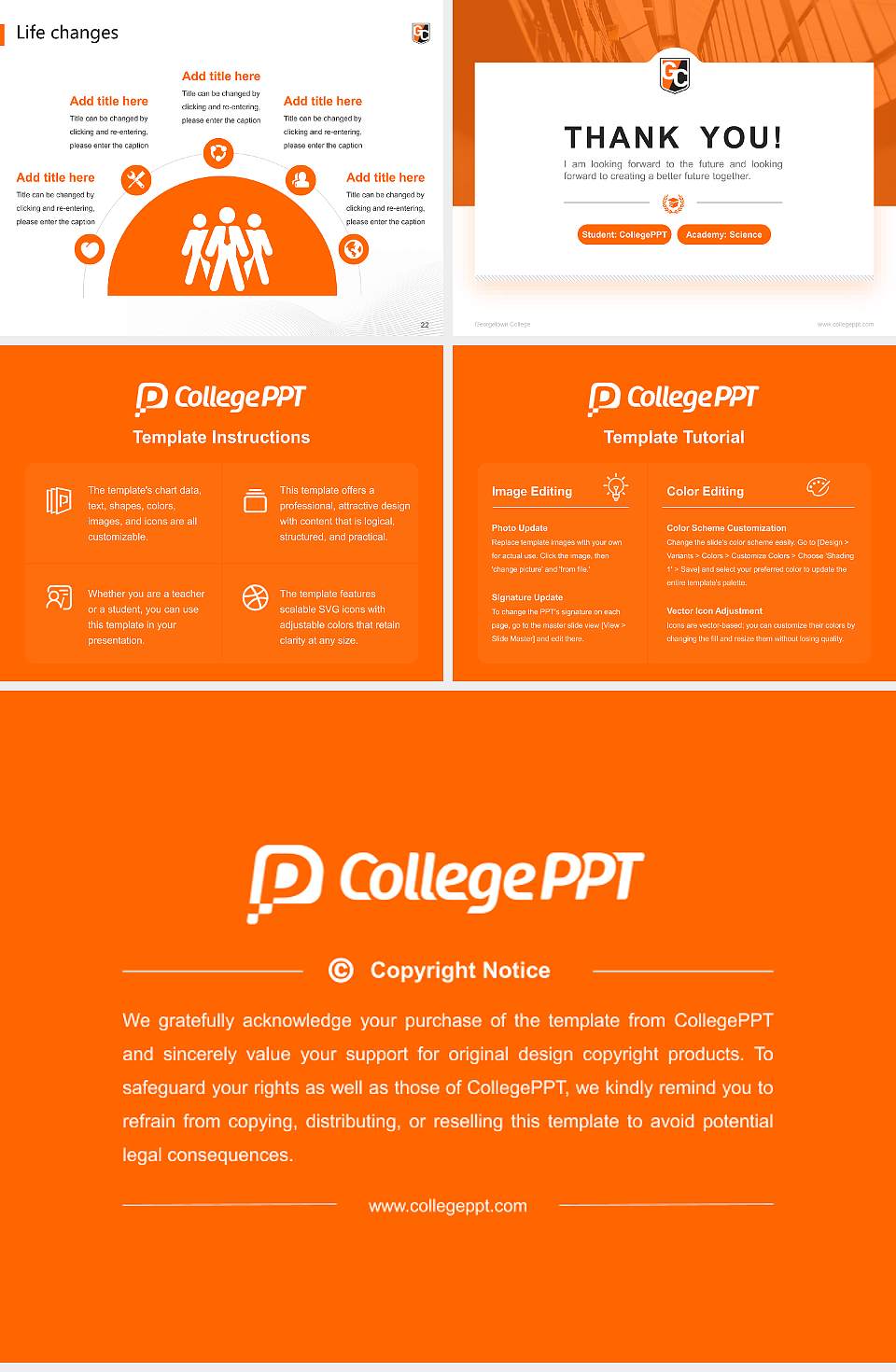Georgetown College National Scholarship Defense PPT Template4:3 ratio PPT effect preview image4