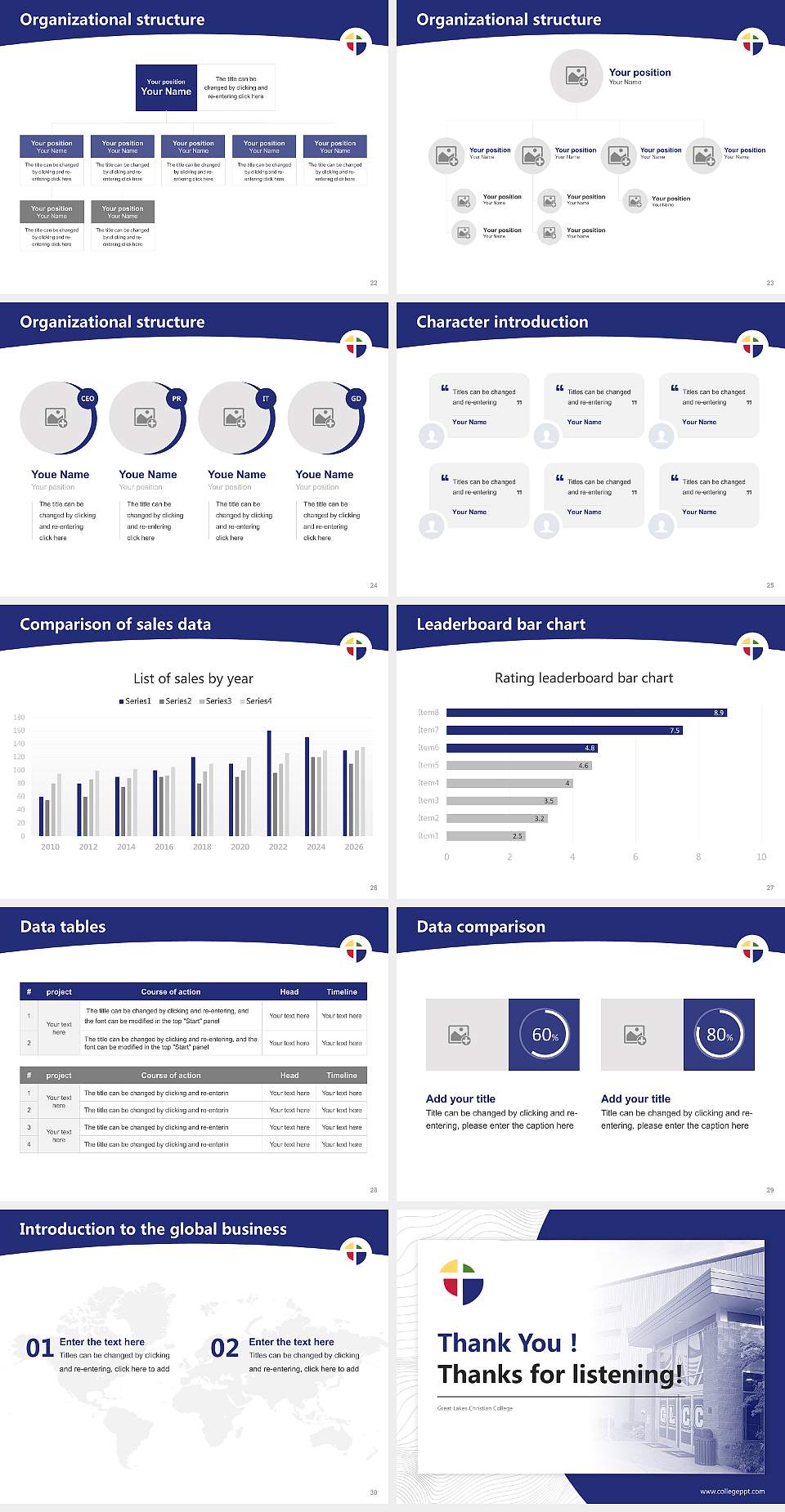 Great Lakes Christian College Academic Presentation/Research Findings Report PPT Template4:3 ratio PPT effect preview image4
