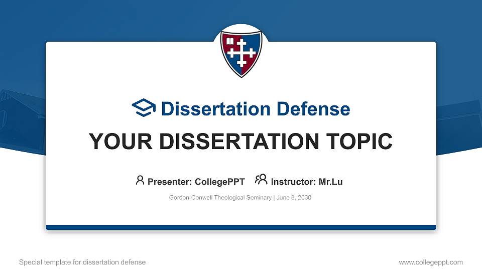 Gordon-Conwell Theological Seminary Graduation Thesis Defense PPT Template16:9 ratio PPT effect preview image
