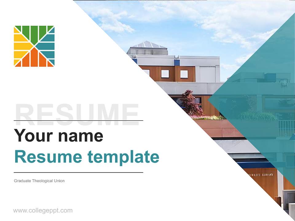 Graduate Theological Union Resume PPT Template4:3 ratio PPT effect preview image5