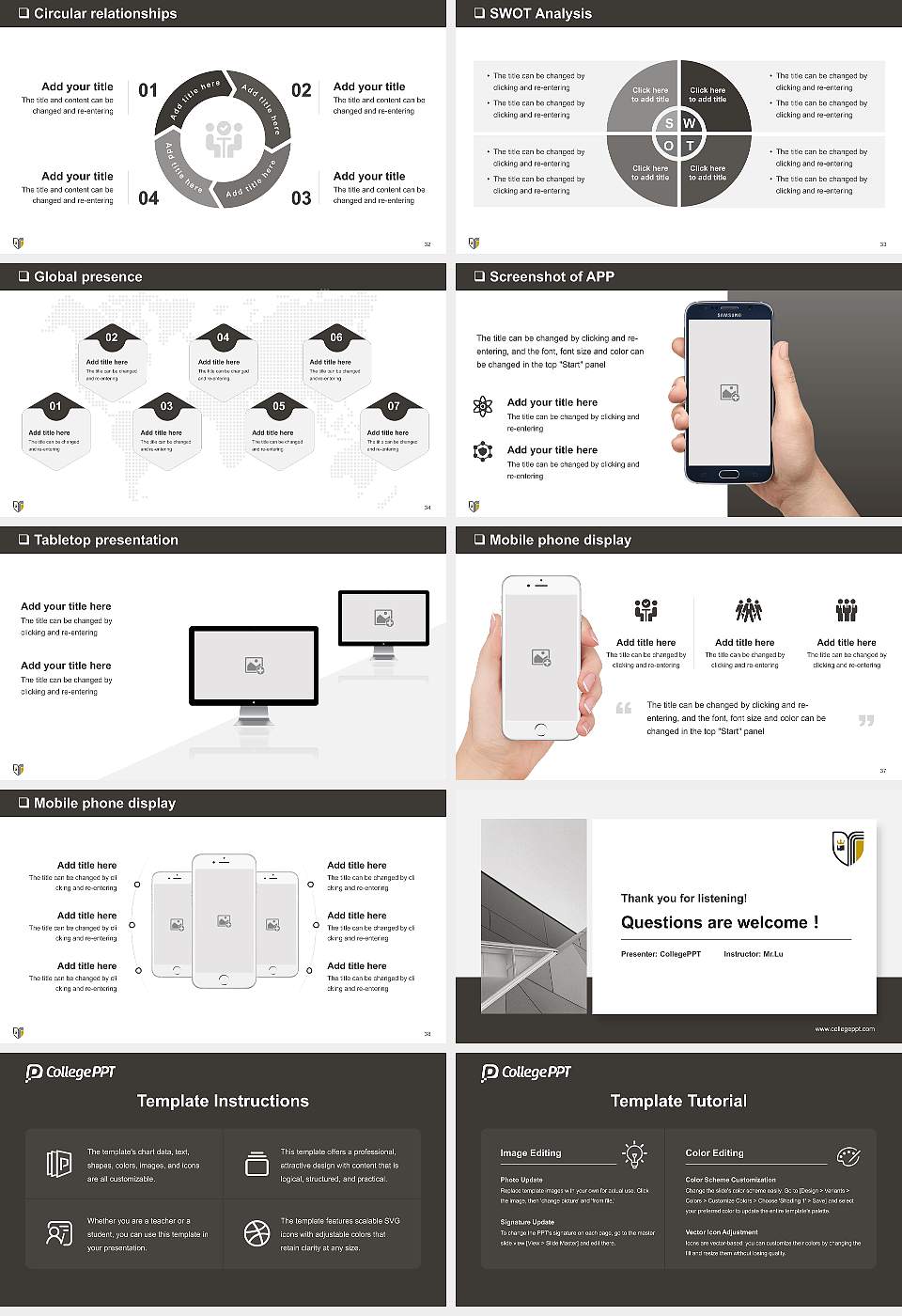 Geneva College General Purpose PPT Template16:9 ratio PPT effect preview image5