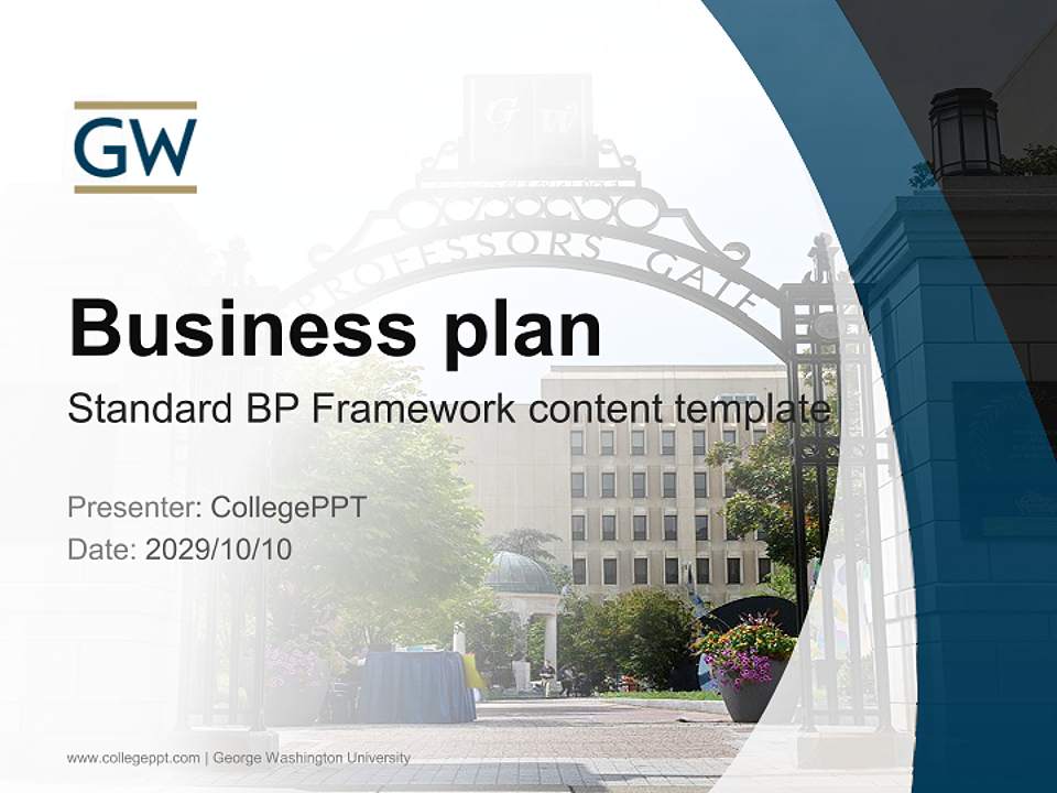 George Washington University Competition/Entrepreneurship Contest PPT Template4:3 ratio PPT effect preview image9