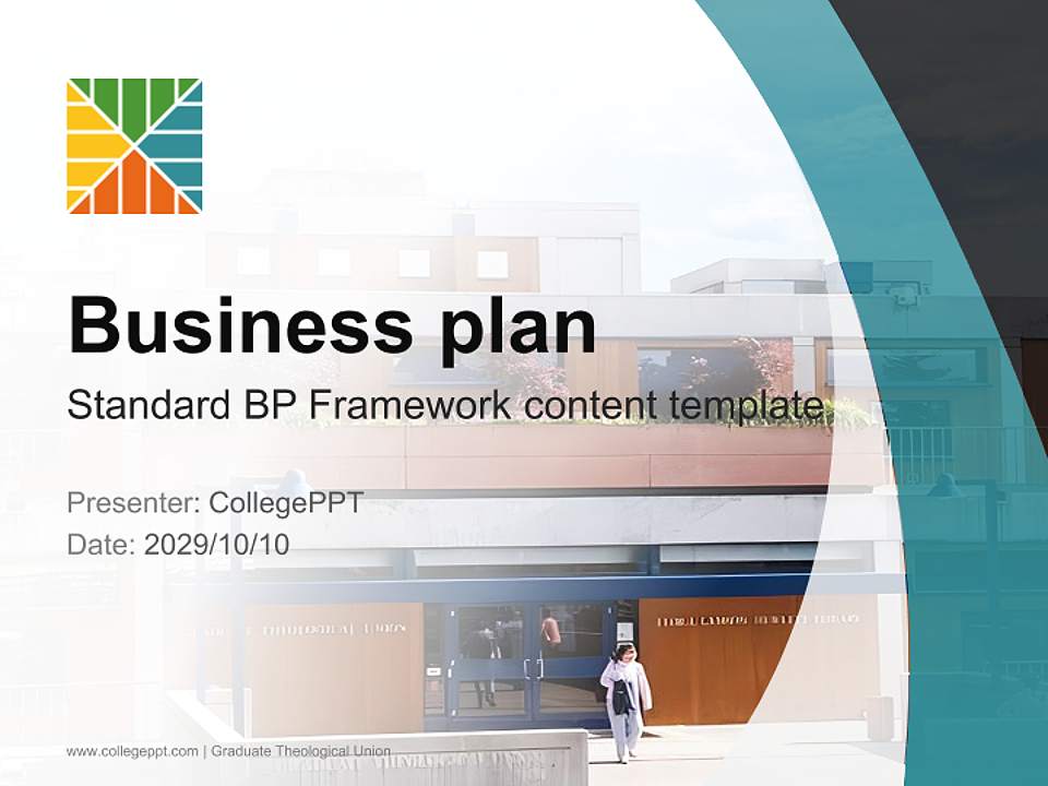 Graduate Theological Union Competition/Entrepreneurship Contest PPT Template4:3 ratio PPT effect preview image9