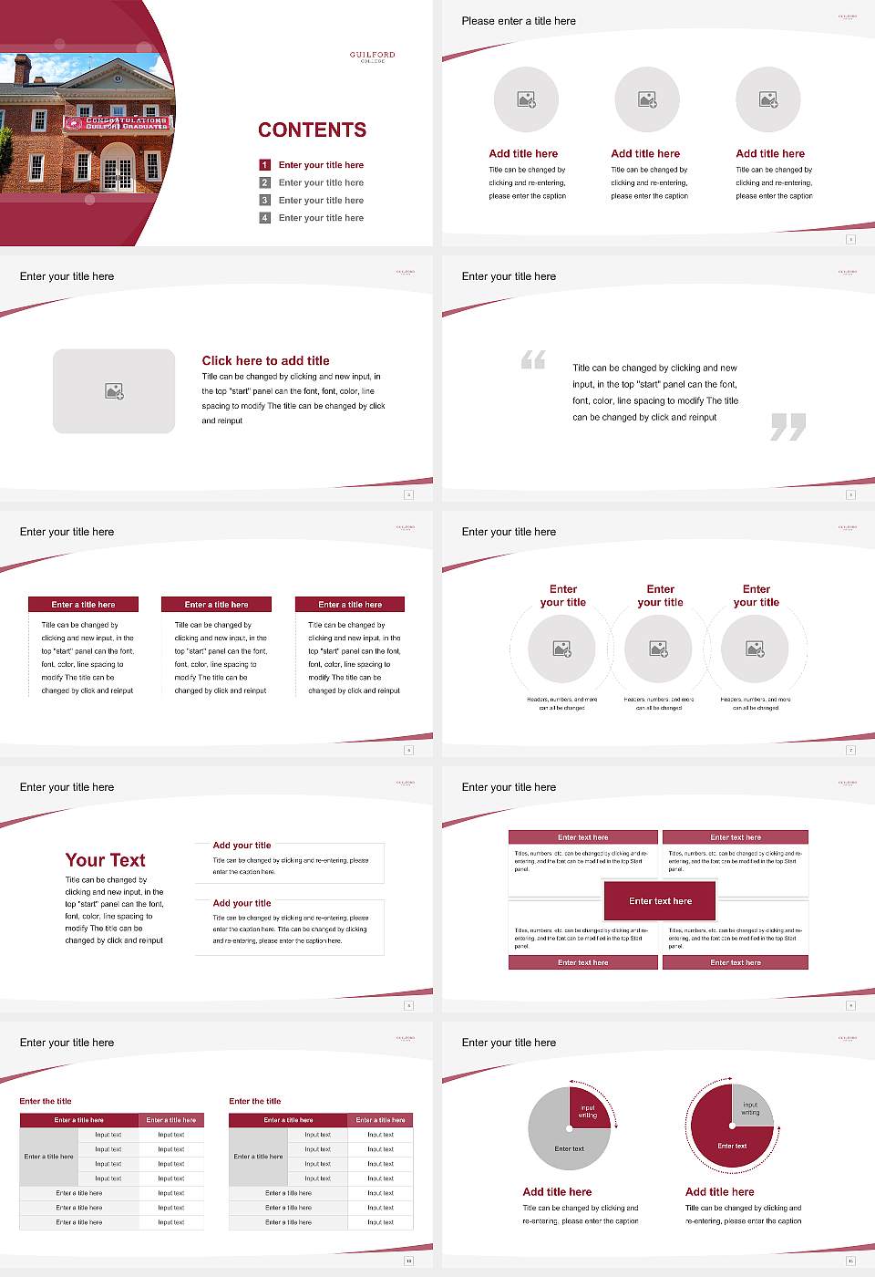 Guilford College Course/Courseware Creation PPT Template16:9 ratio PPT effect preview image2