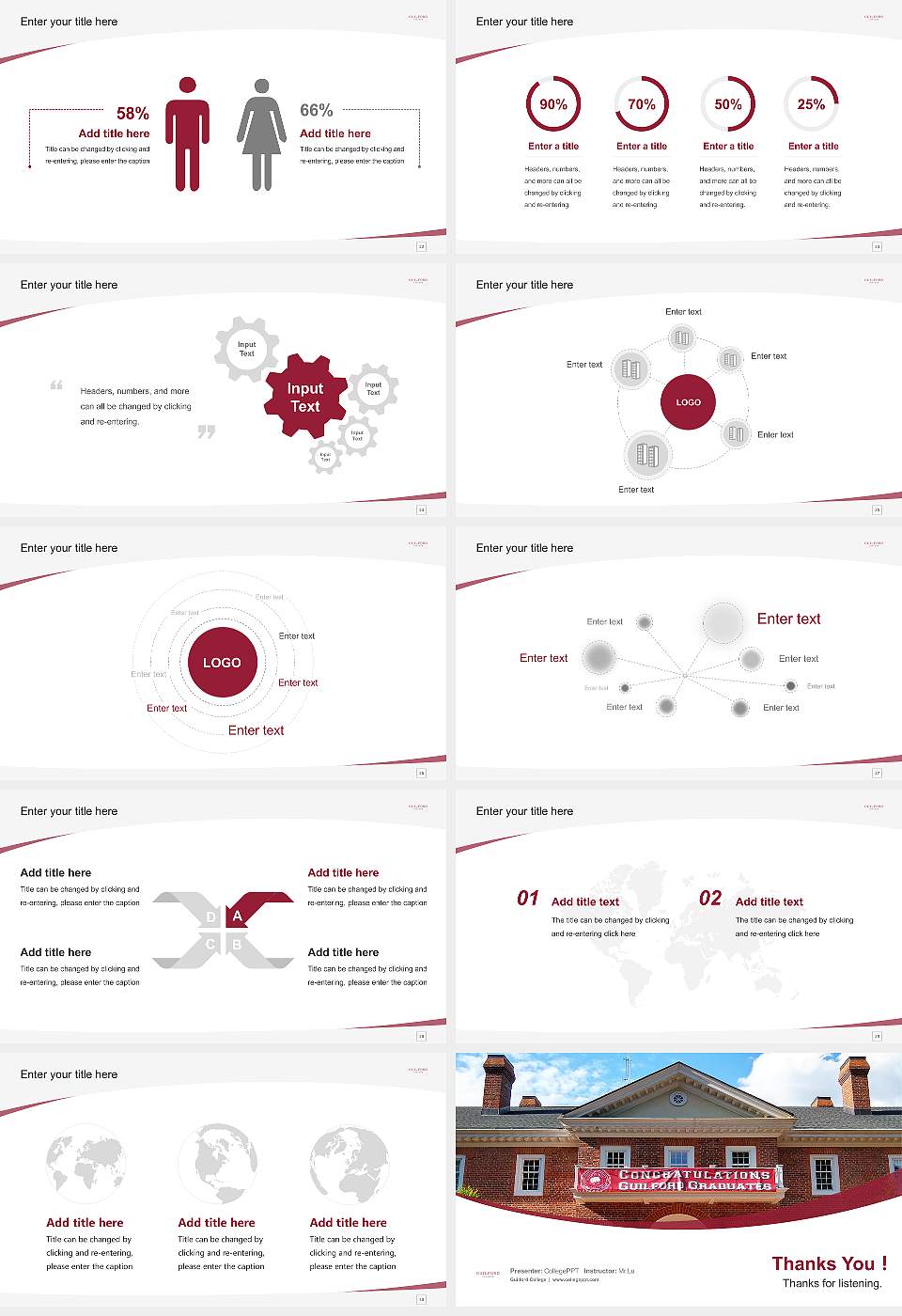 Guilford College Course/Courseware Creation PPT Template16:9 ratio PPT effect preview image4