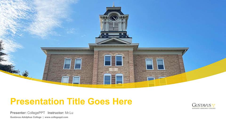 Gustavus Adolphus College Course/Courseware Creation PPT Template16:9 ratio PPT effect preview image