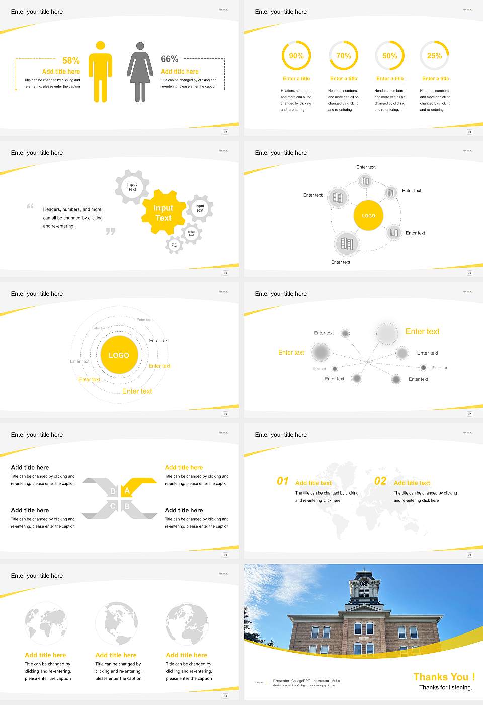 Gustavus Adolphus College Course/Courseware Creation PPT Template16:9 ratio PPT effect preview image4