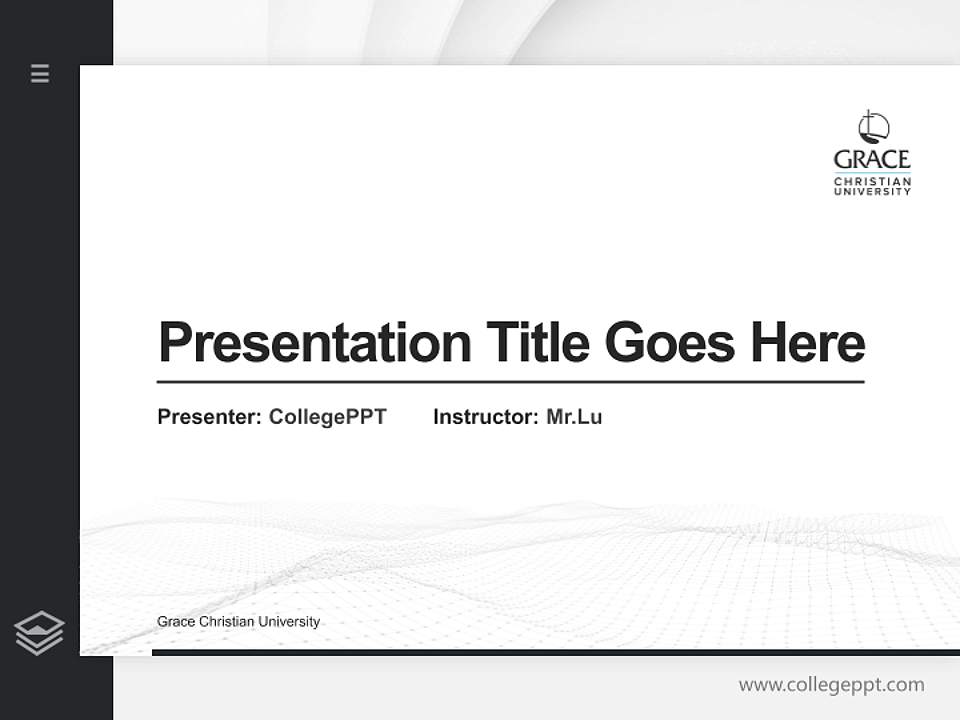 Grace Christian University Thesis Proposal/Graduation Defense PPT Template4:3 ratio PPT effect preview image5