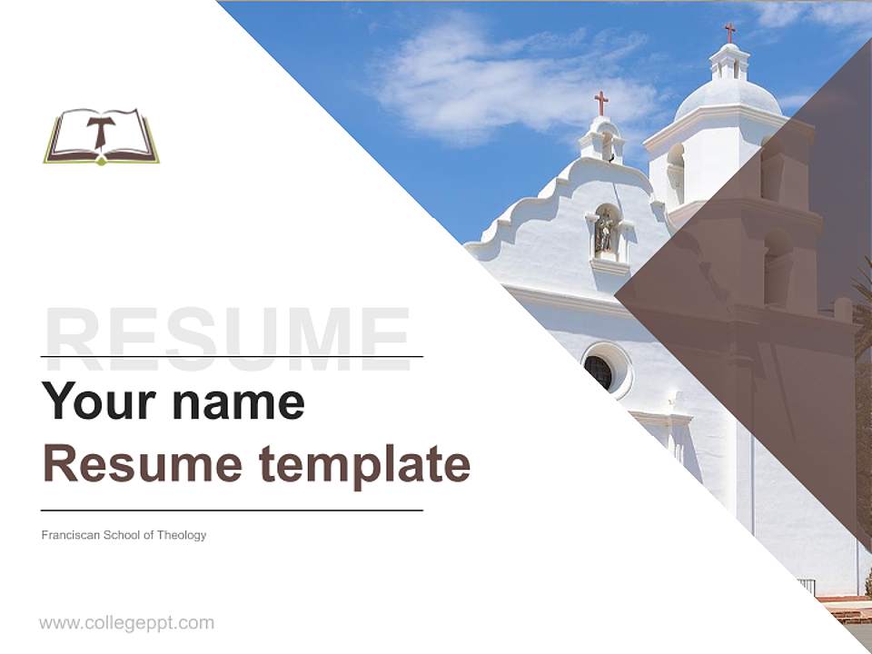 Franciscan School of Theology Resume PPT Template4:3 ratio PPT effect preview image5