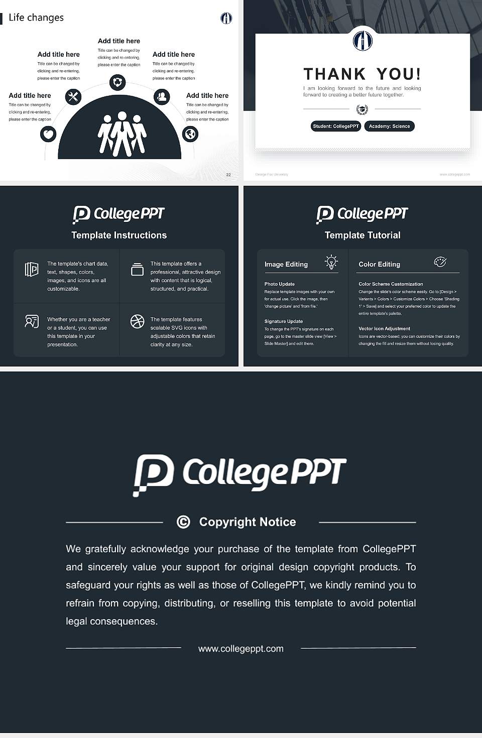 George Fox University National Scholarship Defense PPT Template4:3 ratio PPT effect preview image4