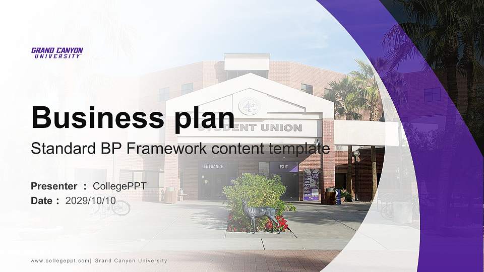 Grand Canyon University Competition/Entrepreneurship Contest PPT Template16:9 ratio PPT effect preview image