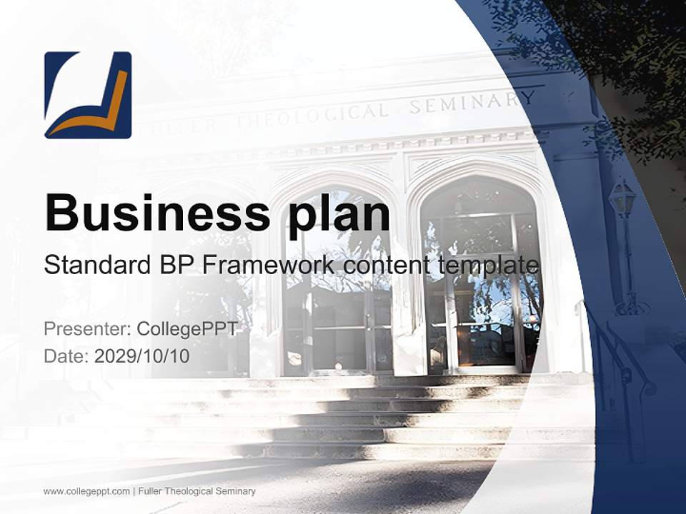 Fuller Theological Seminary Competition/Entrepreneurship Contest PPT Template4:3 ratio PPT effect preview image9