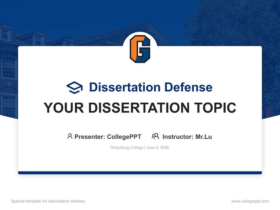 Gettysburg College Graduation Thesis Defense PPT Template4:3 ratio PPT effect preview image7
