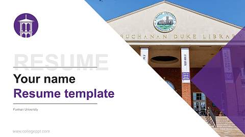 Furman University Resume PPT Template