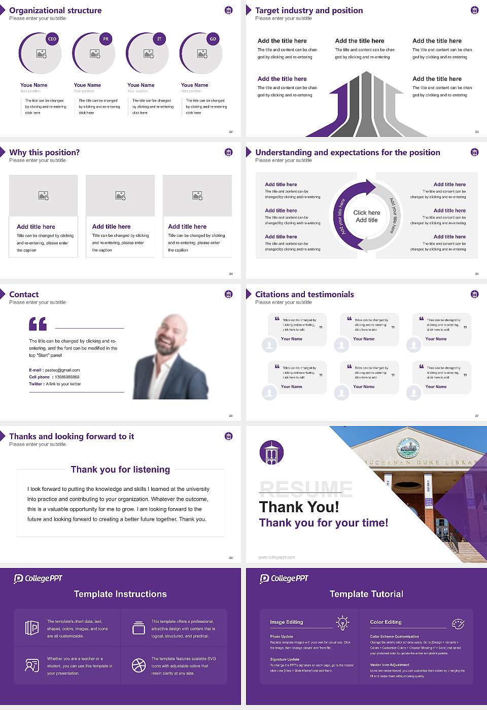 Furman University Resume PPT Template16:9 ratio PPT effect preview image4