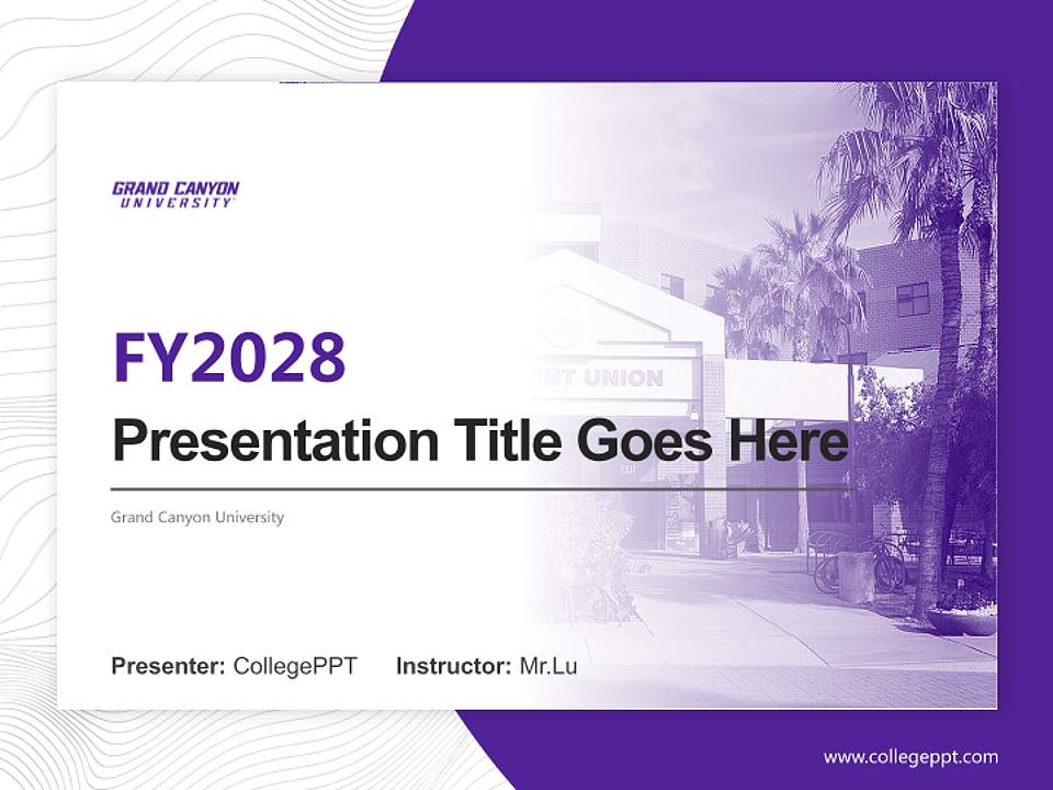 Grand Canyon University Academic Presentation/Research Findings Report PPT Template4:3 ratio PPT effect preview image5