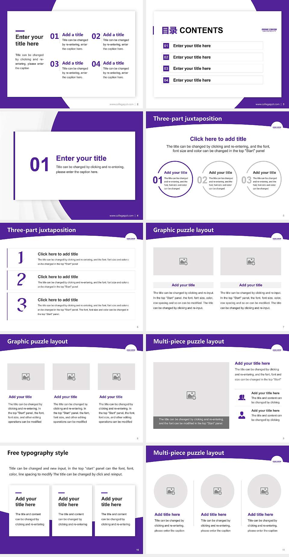Grand Canyon University Academic Presentation/Research Findings Report PPT Template4:3 ratio PPT effect preview image2