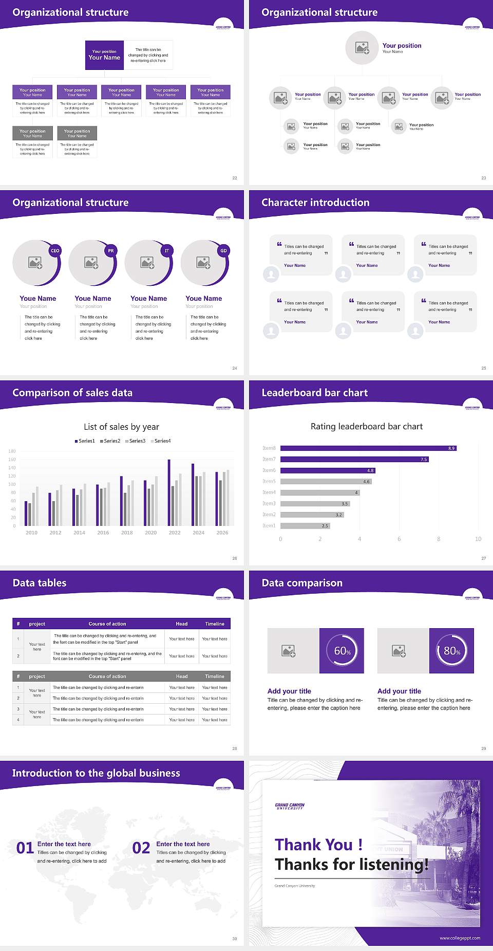 Grand Canyon University Academic Presentation/Research Findings Report PPT Template4:3 ratio PPT effect preview image4