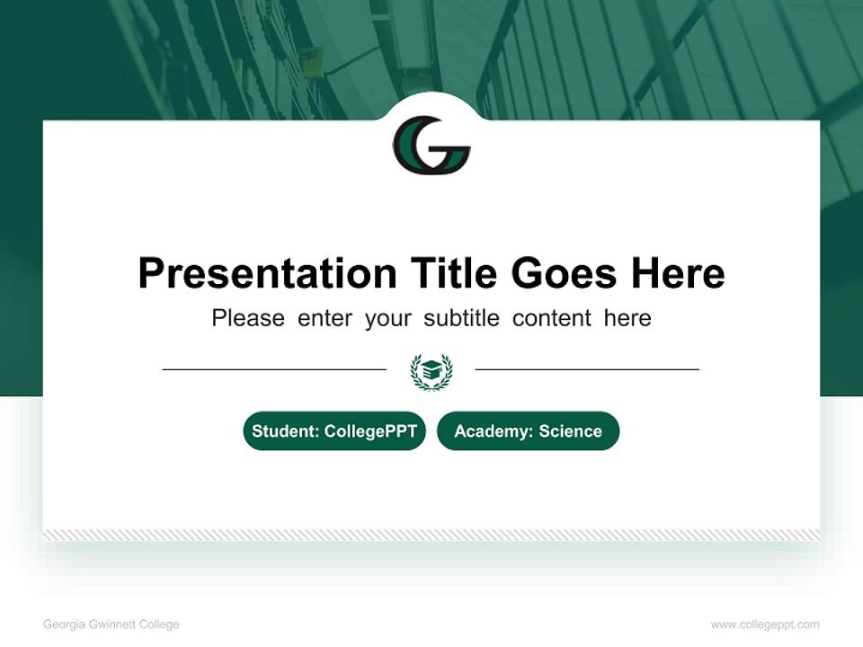 Georgia Gwinnett College National Scholarship Defense PPT Template4:3 ratio PPT effect preview image4