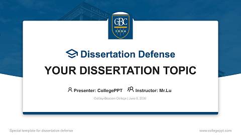 Goldey-Beacom College Graduation Thesis Defense PPT Template
