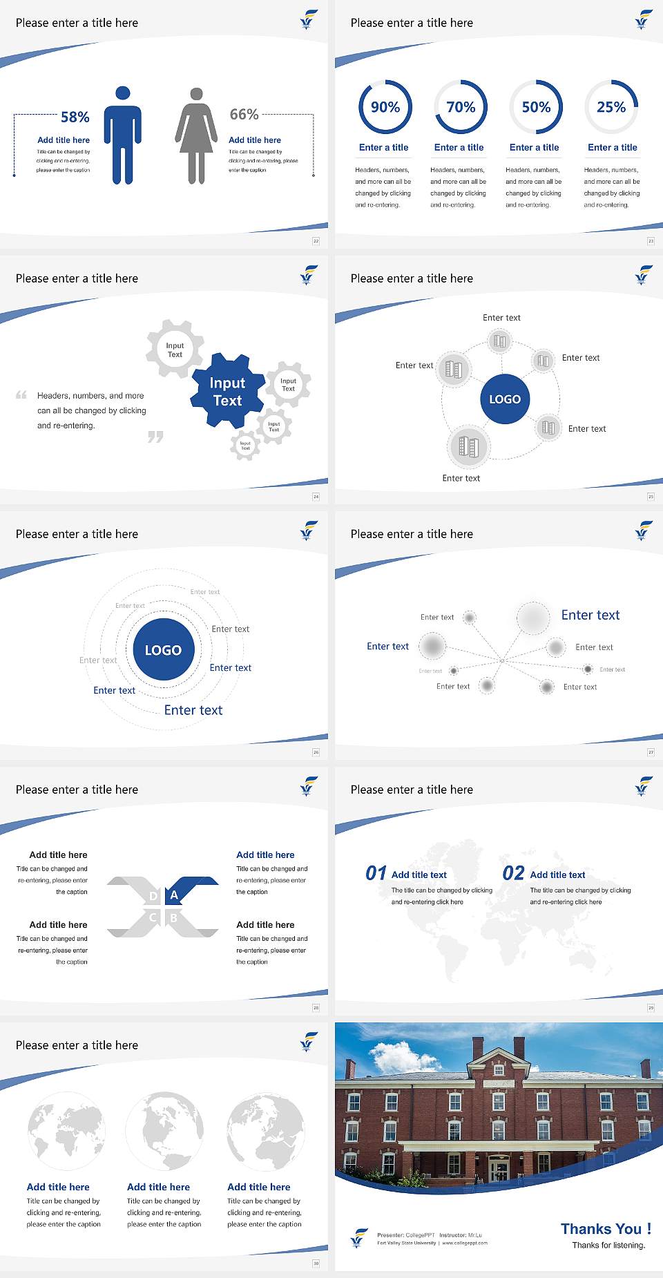 Fort Valley State University Course/Courseware Creation PPT Template4:3 ratio PPT effect preview image4