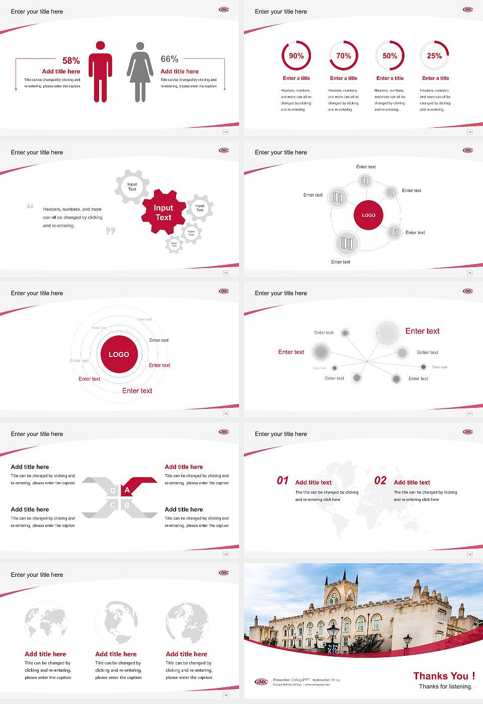 Georgia Military College Course/Courseware Creation PPT Template16:9 ratio PPT effect preview image4