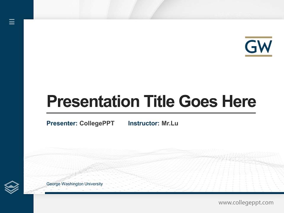 George Washington University Thesis Proposal/Graduation Defense PPT Template4:3 ratio PPT effect preview image5