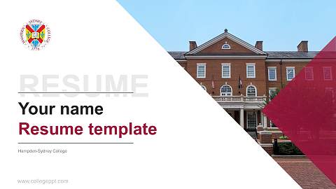 Hampden-Sydney College Resume PPT Template