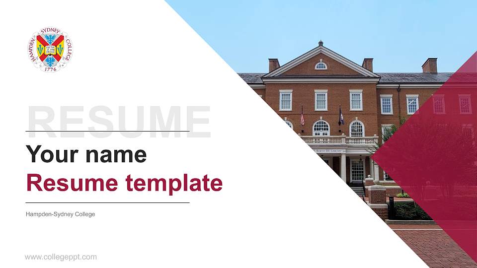 Hampden-Sydney College Resume PPT Template16:9 ratio PPT effect preview image