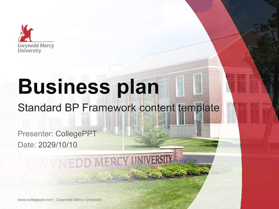 Gwynedd Mercy University Competition/Entrepreneurship Contest PPT Template4:3 ratio PPT effect preview image9