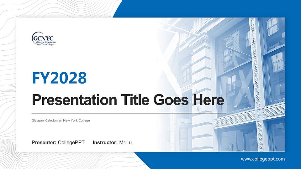 Glasgow Caledonian New York College Academic Presentation/Research Findings Report PPT Template16:9 ratio PPT effect preview image
