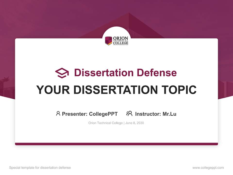 Orion Technical College Graduation Thesis Defense PPT Template4:3 ratio PPT effect preview image7