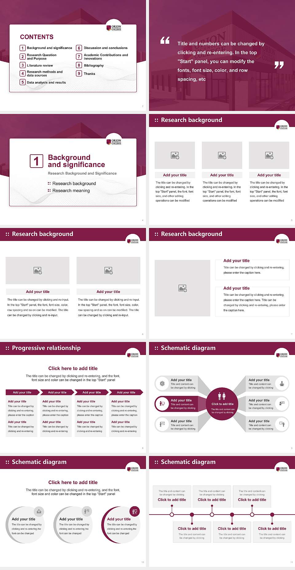 Orion Technical College Graduation Thesis Defense PPT Template4:3 ratio PPT effect preview image2