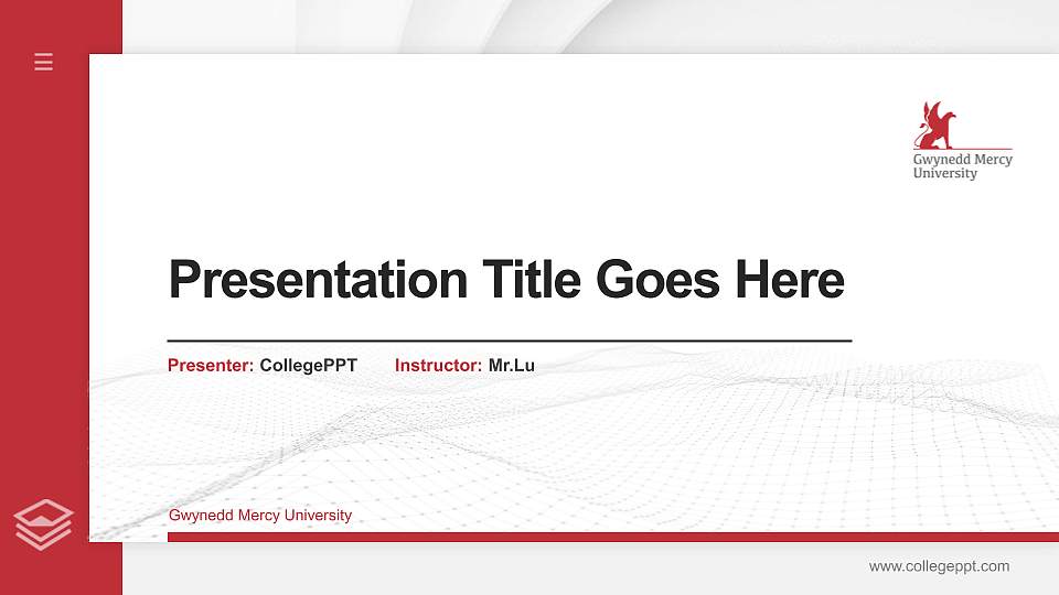 Gwynedd Mercy University Thesis Proposal/Graduation Defense PPT Template16:9 ratio PPT effect preview image