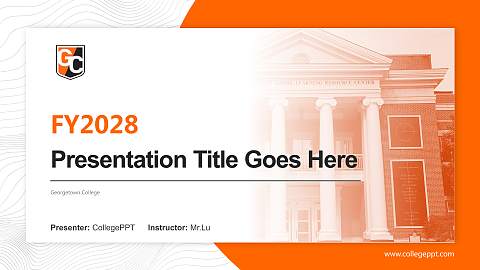 Georgetown College Academic Presentation/Research Findings Report PPT Template