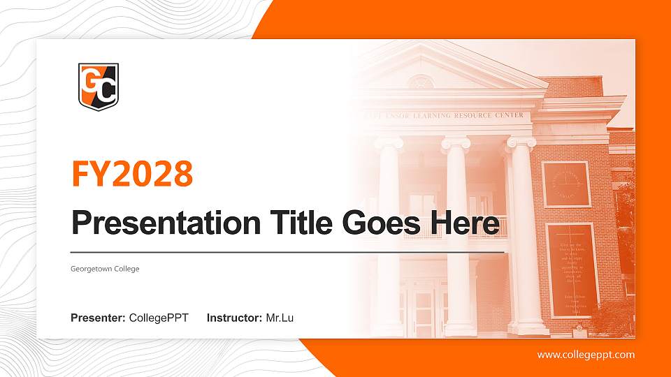 Georgetown College Academic Presentation/Research Findings Report PPT Template16:9 ratio PPT effect preview image