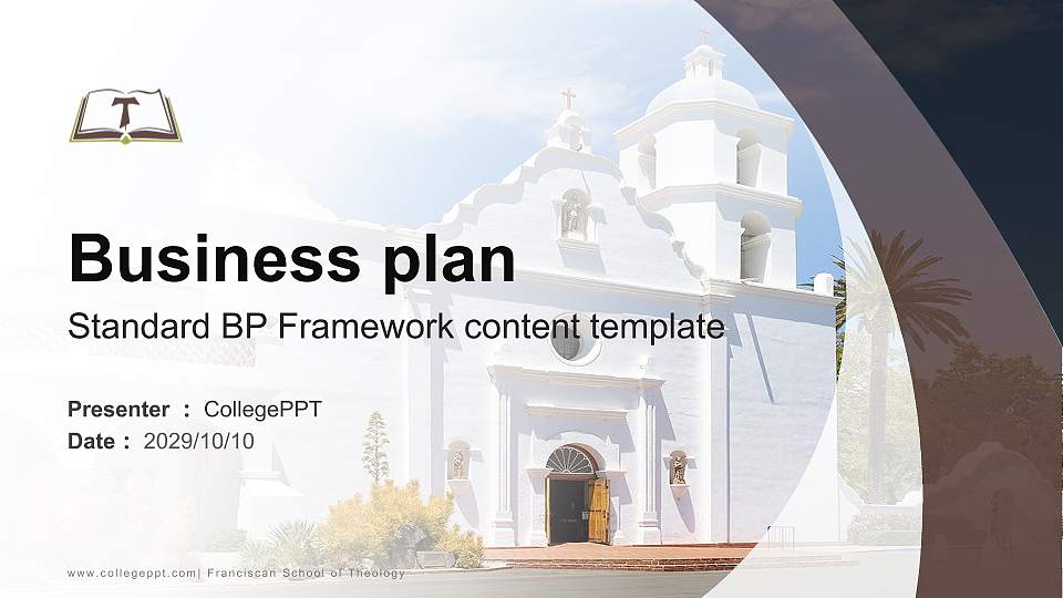 Franciscan School of Theology Competition/Entrepreneurship Contest PPT Template16:9 ratio PPT effect preview image