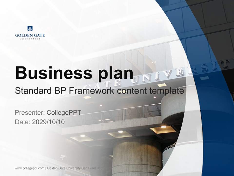 Golden Gate University-San Francisco Competition/Entrepreneurship Contest PPT Template4:3 ratio PPT effect preview image9