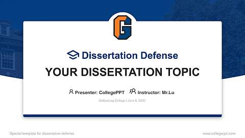 Gettysburg College Graduation Thesis Defense PPT Template