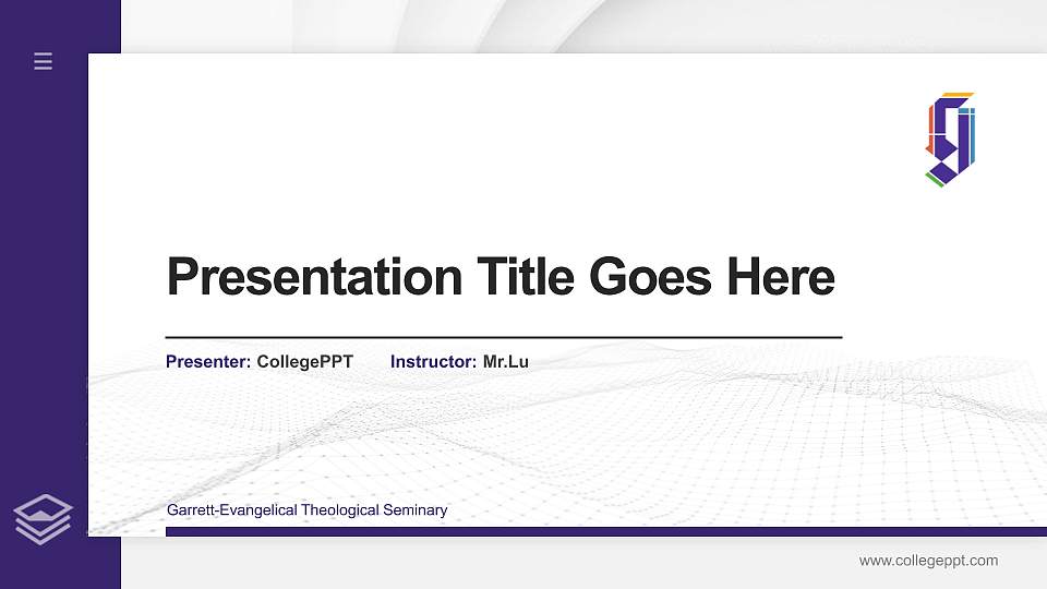 Garrett-Evangelical Theological Seminary Thesis Proposal/Graduation Defense PPT Template16:9 ratio PPT effect preview image