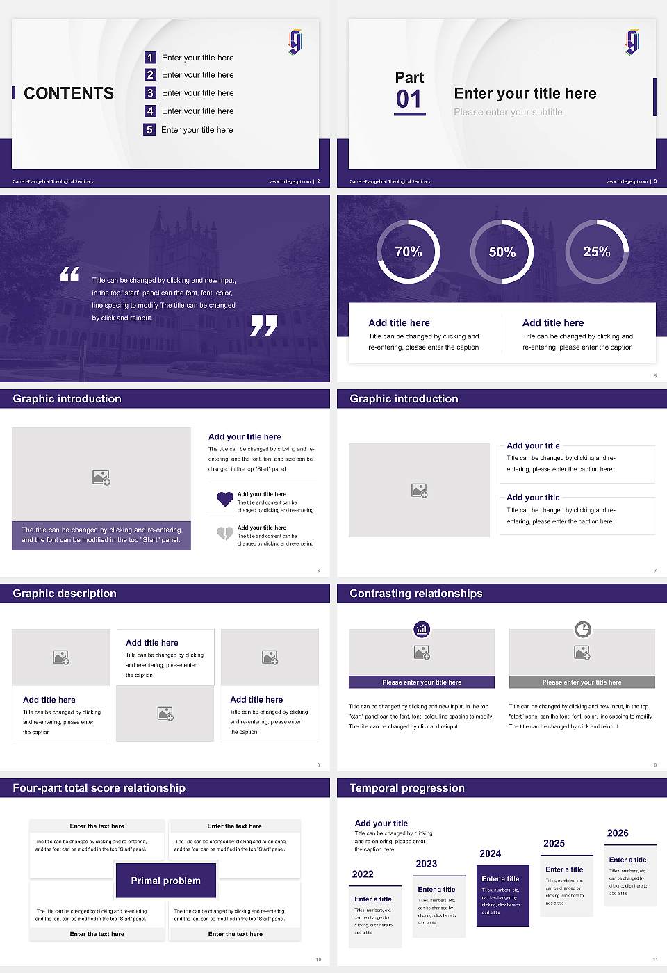 Garrett-Evangelical Theological Seminary Thesis Proposal/Graduation Defense PPT Template16:9 ratio PPT effect preview image2