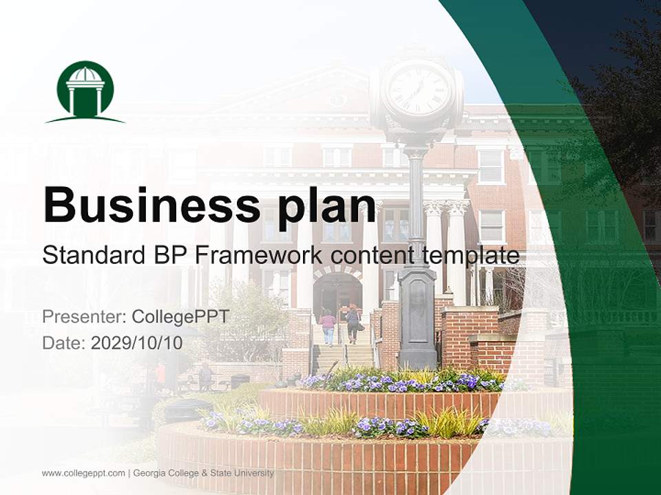 Georgia College & State University Competition/Entrepreneurship Contest PPT Template4:3 ratio PPT effect preview image9