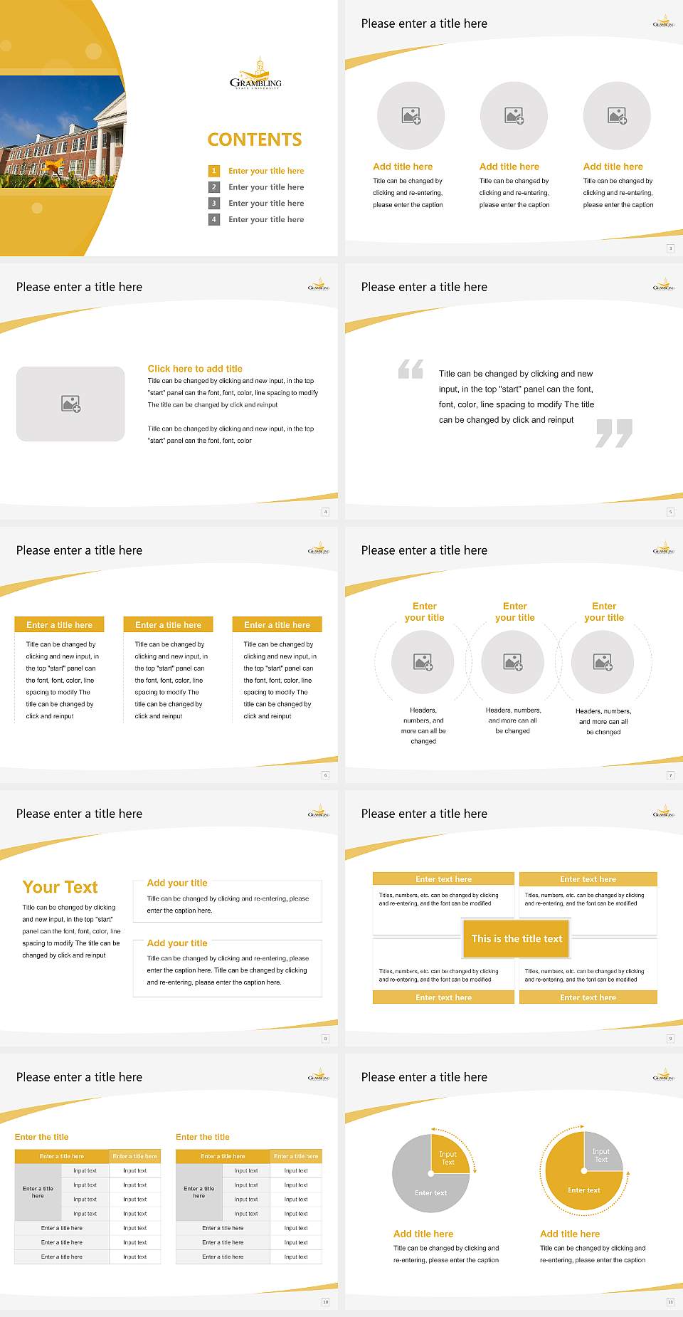 Grambling State University Course/Courseware Creation PPT Template4:3 ratio PPT effect preview image2