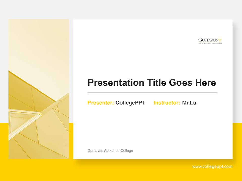 Gustavus Adolphus College General Purpose PPT Template4:3 ratio PPT effect preview image6