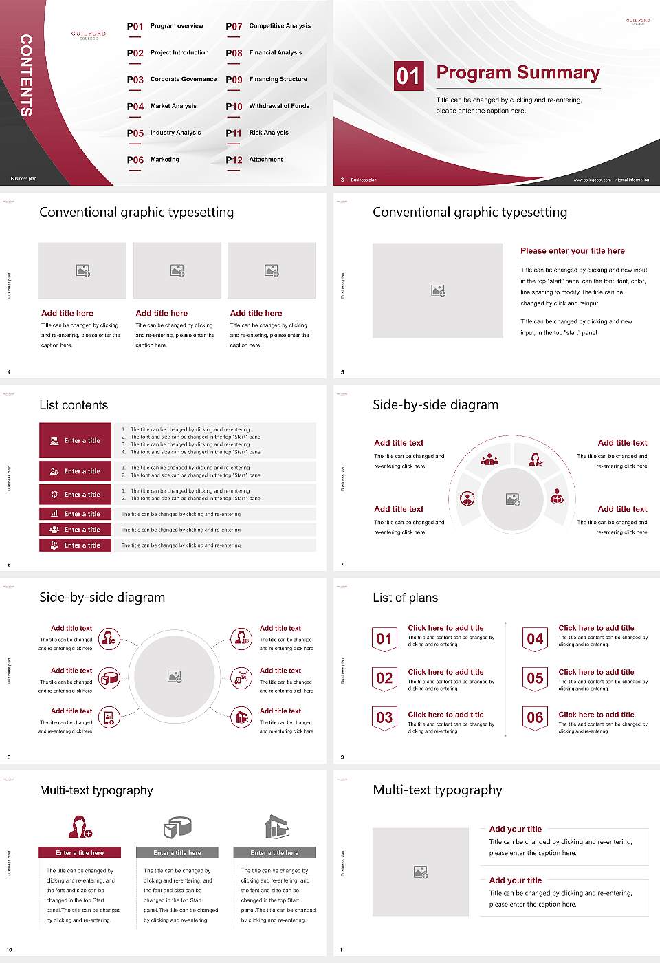 Guilford College Competition/Entrepreneurship Contest PPT Template16:9 ratio PPT effect preview image2