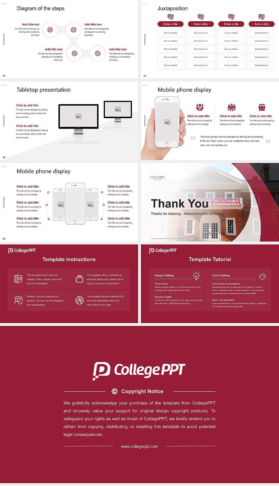 Guilford College Competition/Entrepreneurship Contest PPT Template16:9 ratio PPT effect preview image9