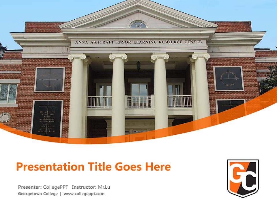 Georgetown College Course/Courseware Creation PPT Template4:3 ratio PPT effect preview image5